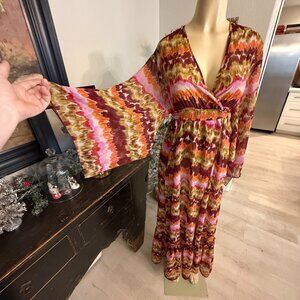 MEET ME IN MIAMI Brightly Colored Sheer Wrap Dress / Beach Cover Up